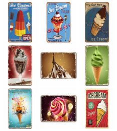 Metal Tin Retro Wall Plaque Sign Art Sticker Iron Painting Icecream Home Decoration Pub Signs WallS Decor Support Customised YFA34473921