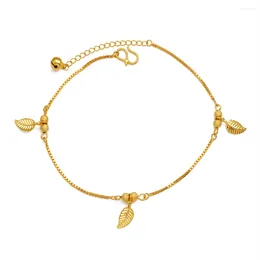 Anklets Anniyo 23CM Ball Leaf For Women Girls Arabic Middle Eastern Foot Chain Jewelry African Ornaments Gift Mom #281107