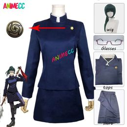 Anime Jujutsu Kaisen Cosplay Costume Zenin Top Skirt Zen in Maki Halloween Christmas Party Uniform Women Men Wig Shoes cosplay