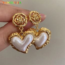 Stud The Flower Heart Earrings French Retro Fashion Luxury Accessorie Jewelry Wedding Part 231101