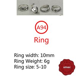 A94 S925 Sterling Silver Ring Fashion Retro Personality Cross Flower Hip Hop Letter Net Red Versatile Punk Style Jewelry new