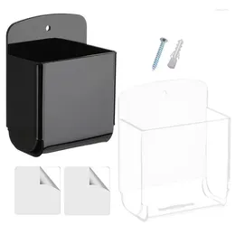 Hooks Acrylic Remote Control Wall Holder Universal Pen Rack Multifunctional Storage Container For Home Office Shop