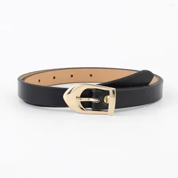 Belts Original Luxury Metal Buckle For Women Jeans Dresses Coats Sweaters Black PU Leather Ladies Outfits Accessories