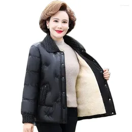Women's Trench Coats Fashion Mother Fleece Coat In Autumn And Winter 2023 Ladies Loose Western Style Casual Warm Short Cotton-padded Jacket