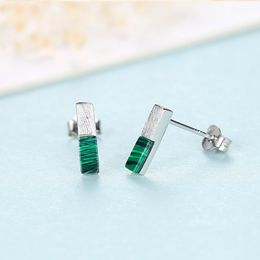 European New Vintage Turquoise S925 Silver Stud Earrings Jewellery Women Plated 18k Gold Sterling Silver Earrings for Women Wedding Party Valentine's Day Gift SPC