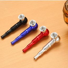 Smoking Pipes Aluminum alloy bamboo metal pipe filter horn straight portable tobacco mouthpiece