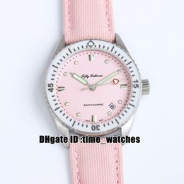 New Fifty Fathoms Bathyscaphe 5100-1127-W52A Cal.1153 Automatic Mens Watch 38mm Pink Dial Ceramic Bezel Steel Case Women's Watches Neutral watch