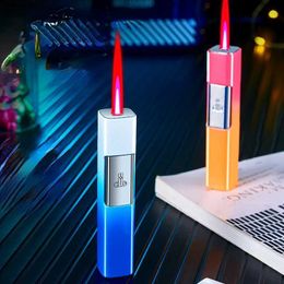 Lighters Mini Compact Inflatable Windproof Red Flame Lighter Metal Personality Gradient Color Wholesale Dropshipping