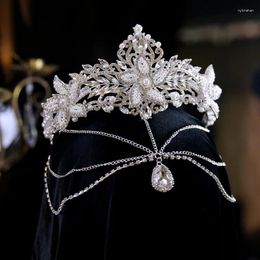 Hair Clips Baroque Luxury Bride Crown Tiara Birthday Retro Wedding Dress Jewellery Accessories Clip Fashion Hairwear Women Classic