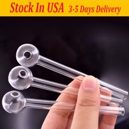 Mini Clear Glass Pipe Oil Nail Burning Pipe Pyrex Glass Oil Burner Concentrate Pipes Thick Smoking Piece Pipes 4inch Lenght Cheapest