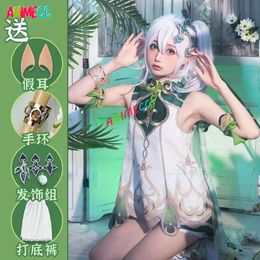 Genshin Impact Nahida Cosplay Costume Wig Ear Adult Kids Children Anime Game Dress Halloween Party Outfit for Women Girl cosplay