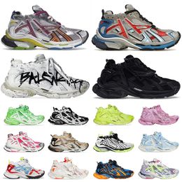 Men Runner 7.0 Platform Shoes Transmit Sense Retro Trainers Vintage lace-up Casual Shoes black white pink blue BURGUNDY Deconstruction sneakers Size 35-46