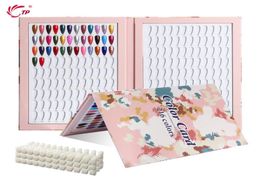 216 Colors Nail Tips Display Book DIY Nail Art Showing Shelf Gel Nail Polish Color Card Chart Painting Dedicated Display Board 2204380082