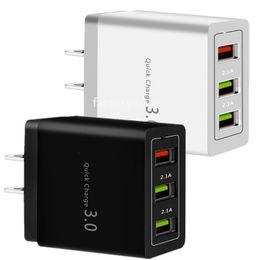 18W Fast Quick Charge Eu US Plug QC3.0 3 Usb Ports Wall Charger For Ipad Iphone 12 13 14 15 samsung PC mp3 F1