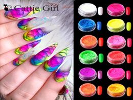 12colorsset Neon Pigment Nail Powder Dust Ombre Nail Glitter Gradient Glitter Iridescent Acrylic Powder Nail Art Decoration6219307