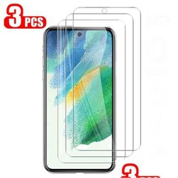 Cell Phone Screen Protectors Sn 3Pcs Protective Glass For Galaxy S21 Fe S20 Plus Tempered Film M12 A03 A12 A32 A22 Protector Drop De Dhtyq