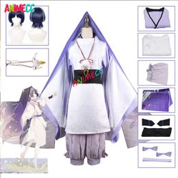Wanderer Genshin Impact Scaramouche Cosplay Costume Wig Anime Game Balladeer White Kimono Halloween for Women Men cosplay