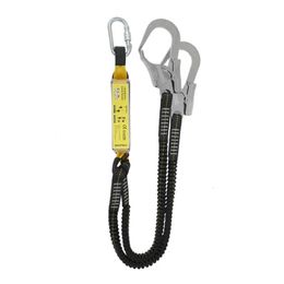 Climbing Ropes 25KN Protective Safety Belt Elastic Buffer Sling Belt With Carabiner Snap Hook Aerial Work Climb Wearable Anti Fall Off Rope 231102