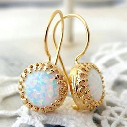 Hoop Earrings Dragon Gold Plated Opal Contracted Show Temperament Zircon Titanium Ball