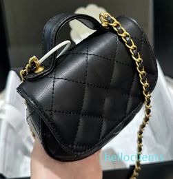 French Brand Classic Diamond Lattice Designer Fashionable Women's Metal Chain Crossbody Bag New Dinner Bag