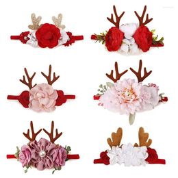 Hair Accessories Winter Christmas Style Birthday Party Flower Elk Red Rose Cute Sweet Beauty Handmade Baby Girl Hairband Design