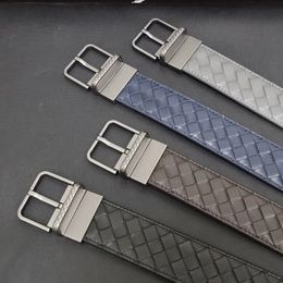 Belts Fashion Business Men Leather Belt Alloy Pin Buckle Hand Woven Women Strap Jeans Casual Pants Braided 231101