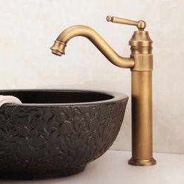 Bathroom Sink Faucets Basin All Copper Antique Single Hole Cold And Faucet Ancient Bronze Mixer Taps