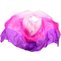 Bellydance Customized 100% Real Popular Hand Dyed Natural Belly Dance Accessories Gradient Color Silk Veil 250cm