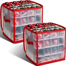 Storage Bags 64 Grids Christmas Ornament Box Ball Containers Holiday Xmas Ornaments Organiser 231101