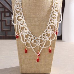 Chains Fashion Women Imitation Pearl Jewellery Necklaces For Clothes Wedding Dress Lace Trim Collar