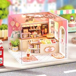 Doll House Accessories Ice Cream Shop Baby Mini DIY Small Kit Production Room Princess Toys Home Bedroom Decoration w 231102