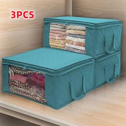 Storage Boxes Bins Large Capacity NonWoven Clothes Quilt Storage Bag DustProof Sweater Blanket Organiser Box Foldable Sorting Pouche Home Storage 230331