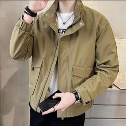 Men's Jackets 2024 Spring And Autumn Fashion Trend High End Workwear Jacket Men Stand Up Collar Loose Casual Coat W634