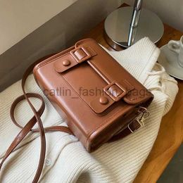 Shoulder Bags Handbags Vintage Women's Messenger Bag Fashion Saels Pu Leather Women's Voice Bag Solid Color Women's and Small Square Walletcatlin_fashion_bags