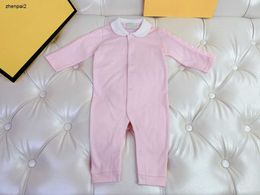 Luxury newborn jumpsuits high quality White lapel baby bodysuit Size 59-90 Letter stripe stitching infant crawling suit Nov05