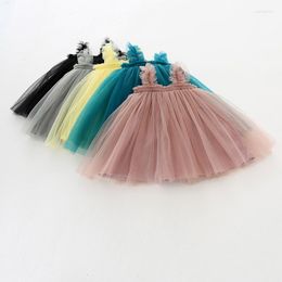 Girl Dresses 4 Colours Summer Princess Infant Kids Girls Dress Strapless Sleeveless Solid Lace Tutu Mini Sundress