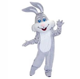 High quality Cute Rabbit Mascot Costume Carnival Unisex Outfit Adults Size Halloween Christmas Birthday Party Outdoor Dress Up Promotional Props
