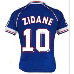 Qqq8 Retro Zidane Henry French Soccer Jersey Maillot De Foot Mbappe Ribery Lizarazu Makelele Football Shirt Griezmann Benzema Djorkaeff