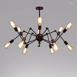Pendant Lamps Retro Industrial Style Spider Loft Light Lamp Suspended Lighting For Dining Room Living Bar Coffee Shop Black
