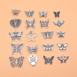 Charms 20pcs/set Butterfly For Jewelry Making Pendant Diy Crafts Accessories L10173