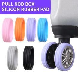 Bag Parts Accessories 8Pcs Silicone Travel Luggage Caster Shoes with Silent Sound Suitcase Wheels Protection Cover Trolley Box Casters Accessory 231101