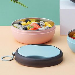 Dinnerware Sets 1 Set 500ml Bento Case Useful Silicone Loop Lunch Box Outdoor Picnic Container With Folding Spoon Daily Use