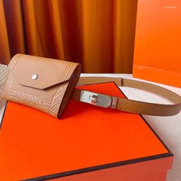 Belts Genuine Leather Elastic Adjustable Belt 1.8cm High Quality Cowhide Fanny Pack Lock Waist Fashion Accessories