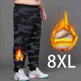 Mens Pants Men Fleece Warm Sweatpants Plus Size Loose Plush Thermal Lamb Drawstring Waist Trousers Winter Beam Foot 231101