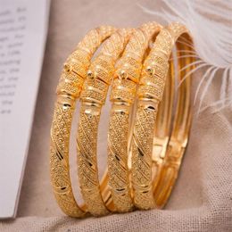 Women Bangle Gold Color Wedding Bangles for Women Bride Can OPen Bracelets indian Ethiopian france African Dubai Jewelry gifts Y12213t