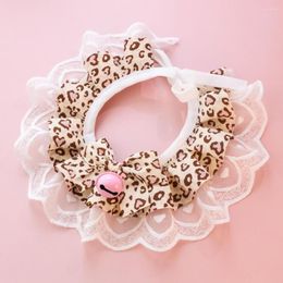 Dog Collars Pet Bib Long Lasting Bandanas Lightweight Dress Up Excellent Leopard Printing Cat Saliva Towel