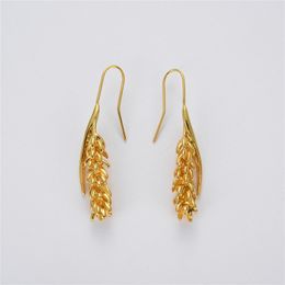 European/American Fashion Wheat Ear Long Earrings Stud Unique/Simple Personality Versatile Jewellery Accessories