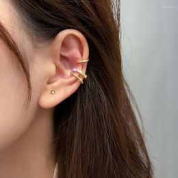 Backs Earrings 3Pcs Fashion Cross Clip For Women Girls Gold Colour Punk Ear Cuff Cartilage Hoop Without Piercing Earring Jewerly