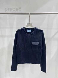 Women's Sweaters Designer Vertical strip round neck sweater high waist all knitted jumper long sleeve blouse woman