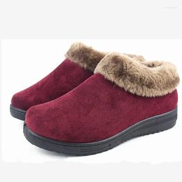 Boots Winter Women's Warm Cotton Shoes Comfortable Non-slip Soft Bottom Old People Cloth Snow